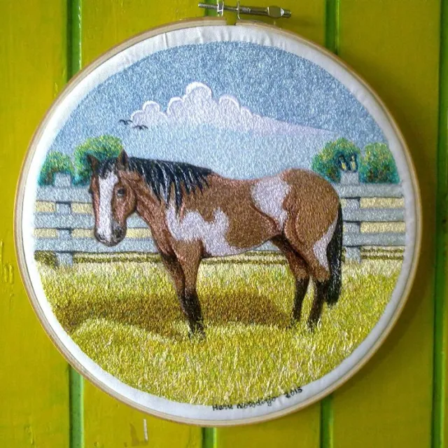 Lonely Horse in The Ranch Embroidery Painting