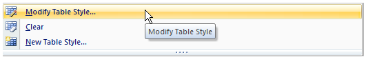 Modify Table Style