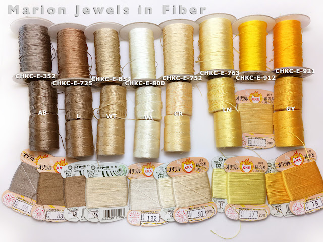 Compare C-Lon Bead Cord Colors with Silks and Chinese Knotting Cord