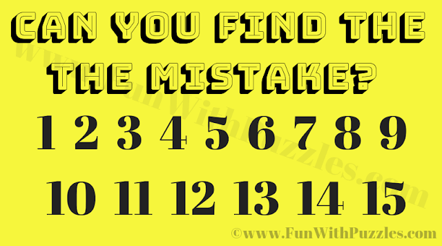 Can you find the the mistake? 1 to 15