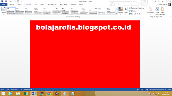 cara mewarnai dasar area menulis pada microsoft word  Cara Mewarnai Dasar Area Menulis Pada Microsoft Word 2013