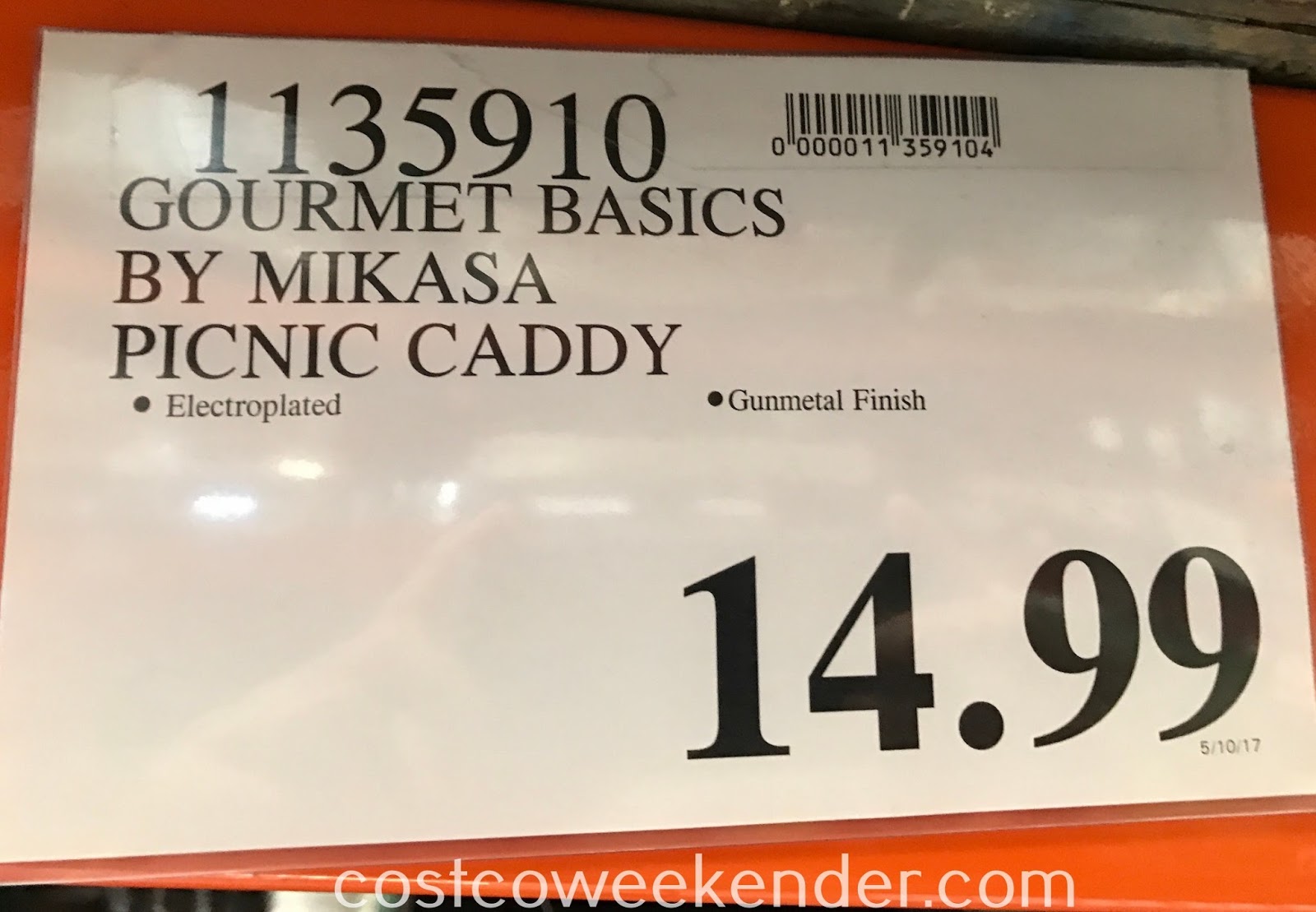 Gourmet Basics by Mikasa Buffet and Picnic Caddy Costco Weekender