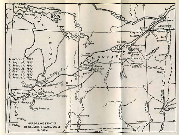 War Of 1812 Chronicles: Map Of Lake Frontier