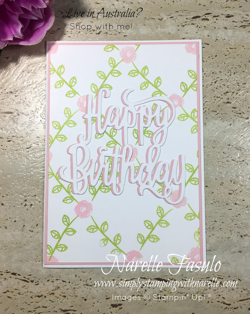 Happy Birthday Gorgeous is an amazing stamp set and die which give you endless possibilities. You will never be stuck without a birthday card for that someone special again. Get your set today here - http://bit.ly/2fJOMhF - Simply Stamping with Narelle
