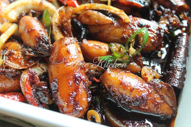 Sotong Masak Kicap Pedas Yang Sedap