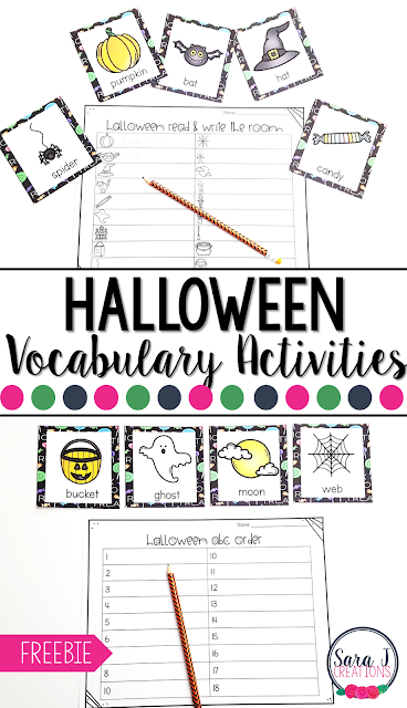Grab your free Halloween themed read and write the room, ABC order and writing prompt paper to gear up your classroom for Halloween.