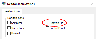 Remove or Hide the Recycle Bin from the Windows 10 Desktop