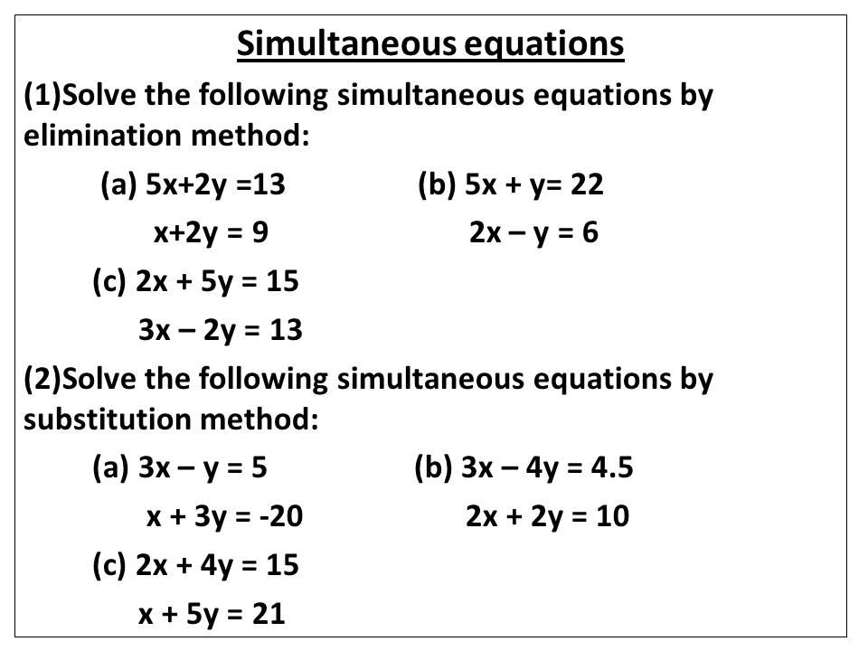 Math 10: CHAPTER-2: SIMULTANEOUS EQUATIONS