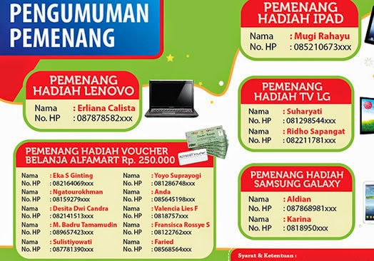 Pemenang Undian Jadi Baru Inilah Nama Pemenang Undian