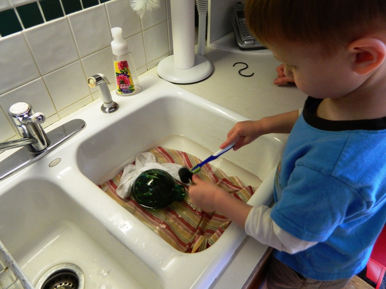 Montessori Spring Cleaning Bird Feeders