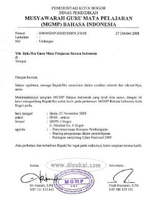 Contoh Surat Undangan Resmi Dan Bagian Bagiannya Semua Surat