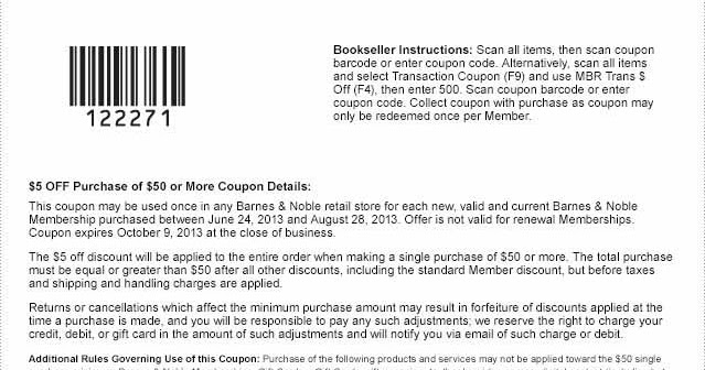 Barnes and noble online coupon codes december 2018
