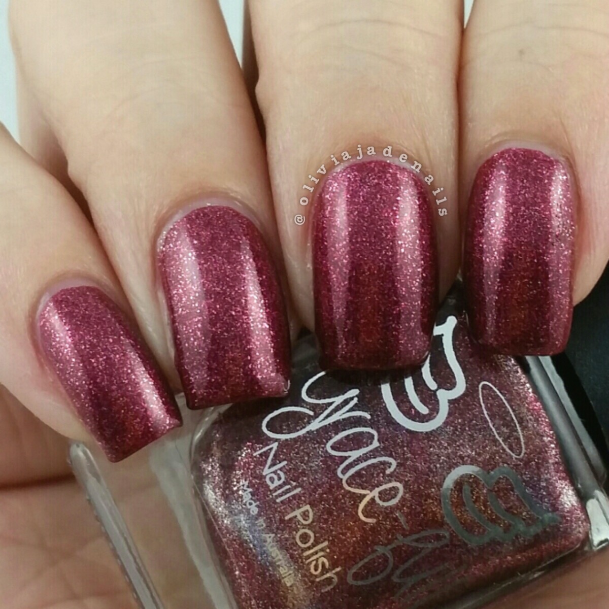 Grace-full Nail Polish Kiss From A Rose swatched by Olivia Jade Nails