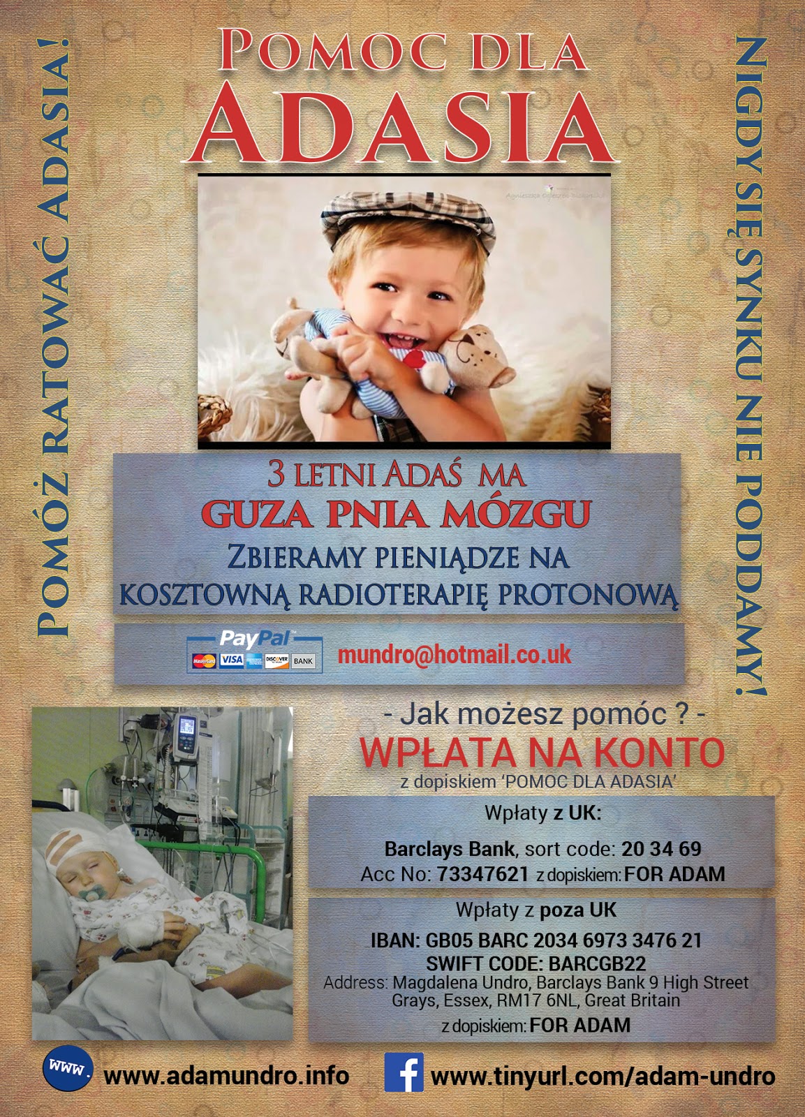 Przedstaw Co Wydarzyło Się W życiu Adasia Nigdy się synku nie poddamy...: 1 % dla Adasia Fundacja Avalon