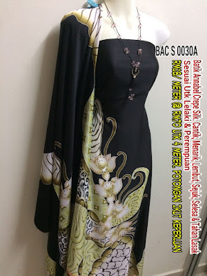 BAC S 0030A: BATIK ANNABEL CREPE SILK, CANTIK, MENARIK, LEMBUT, SEJUK, SELESA, TAHAN LASAK