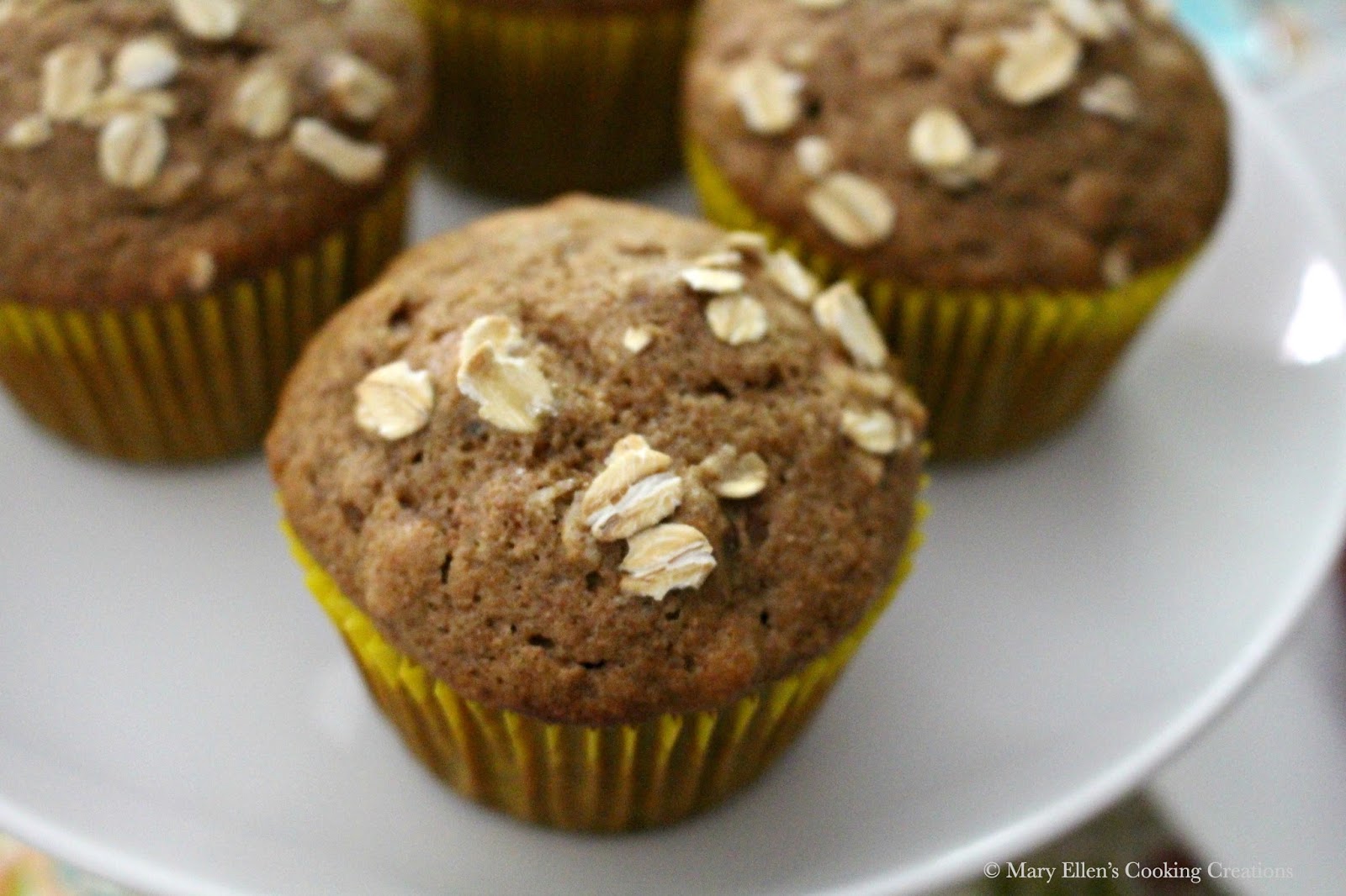 Mary Ellen's Cooking Creations BananaOat Muffins with Walnuts