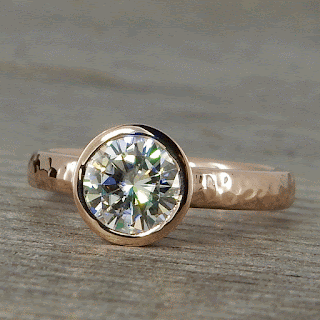 moissanite rose gold engagement ring
