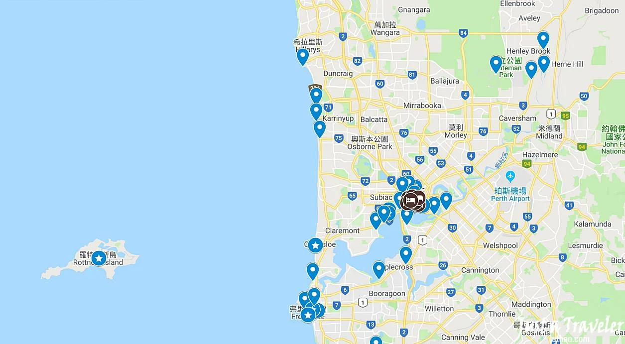 澳洲-伯斯-景點-推薦-地圖-Map-必玩-必去-自由行-行程-攻略-旅遊-一日遊-二日遊-Perth-Travel-Tourist-Attraction