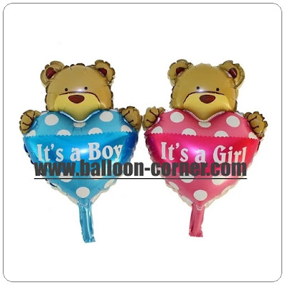 Balon Foil Bear It's A Boy Mini & Foil Bear It's A Girl Mini (2 in 1)