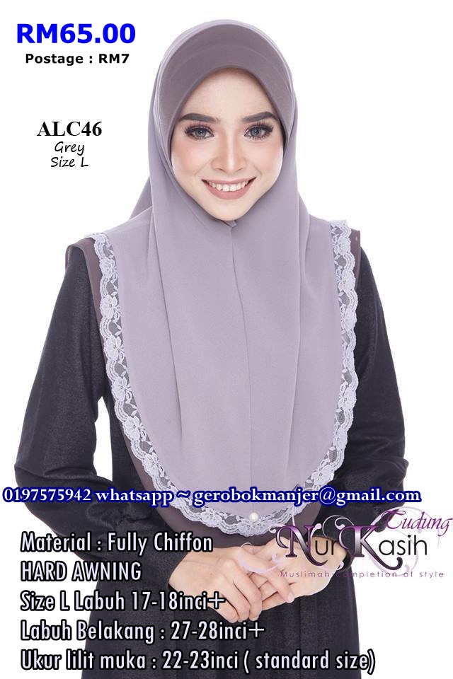 TUDUNG AMIRAH NURKASIH LACE SAIZ L