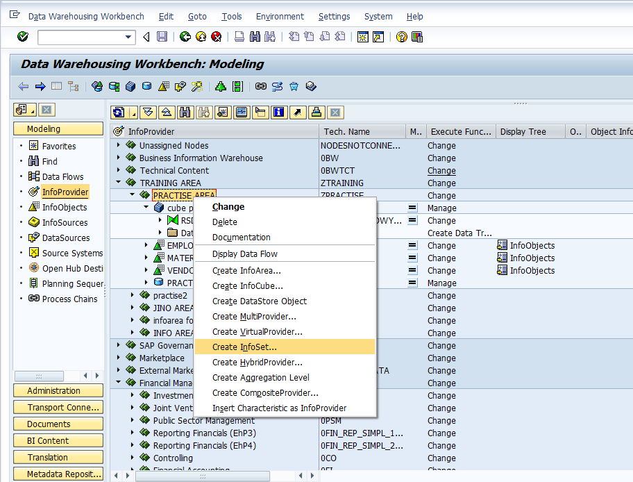SAP BI, SAP BW, SAP Analytics cloud: Infoset