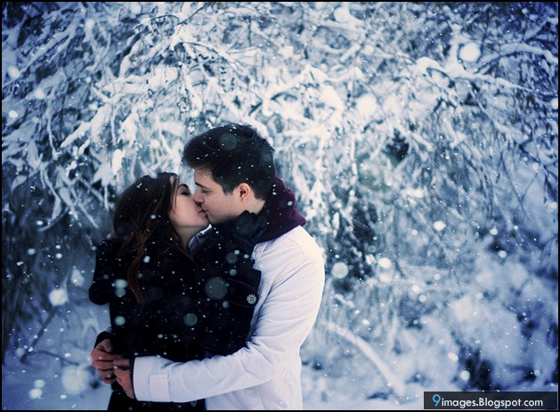 Kiss Couple Hug Warm Winter