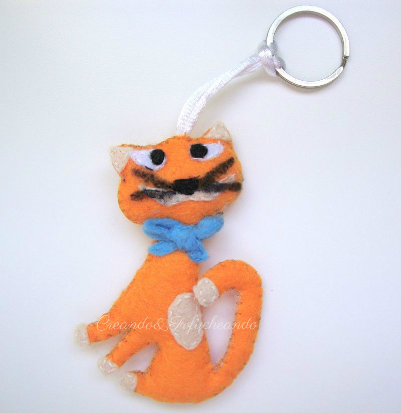 Llavero de gato en Fieltro