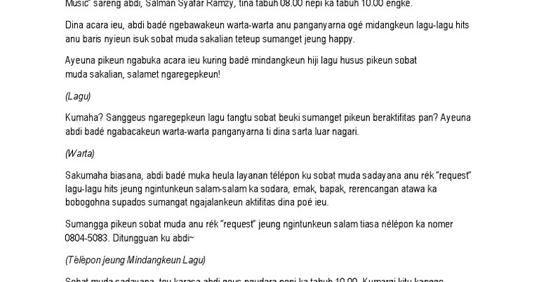 Contoh Warta Sunda Terbaru