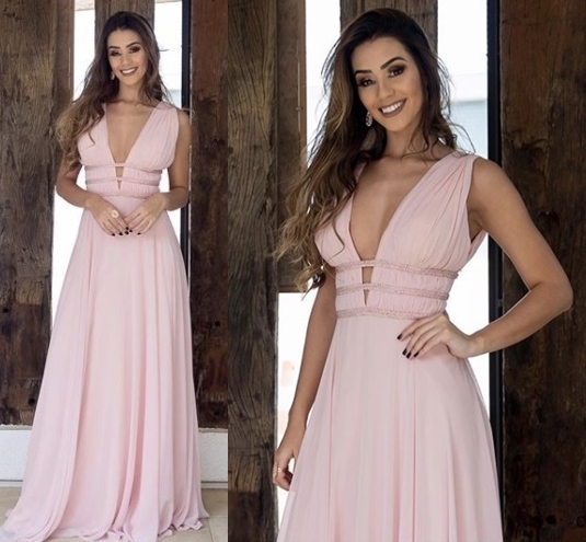 vestido madrinha rosa pastel
