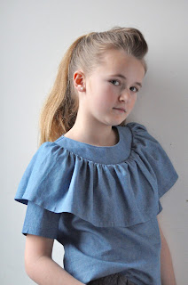 chambray, ruffles, matching outfits matching minds, momm, mommhack, sewing for kids, naaien, diy, sewing