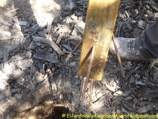 El jardín de la alegría : Instalación de valla y portón en la entrada