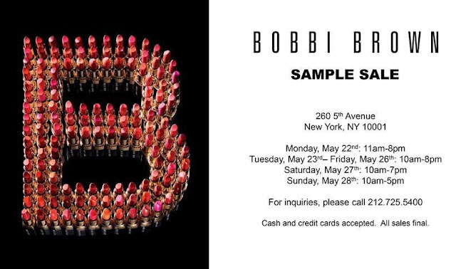 Bobbi Brown sample sale Beauty shopping NYC