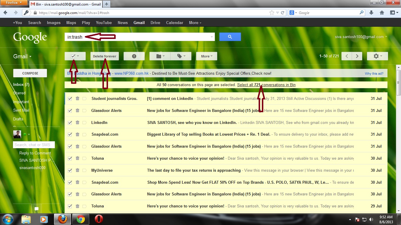 How to delete all inbox emails completely in new Gmail look