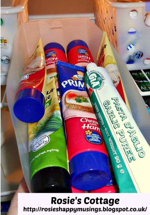 Rosie's Cottage Kitchen Organization Fridge Bins!