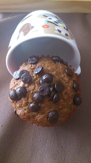 Muffins integrales de calabaza y canela con nueces y gotas de chocolate otoño receta con horno desayuno merienda postre Cuca 