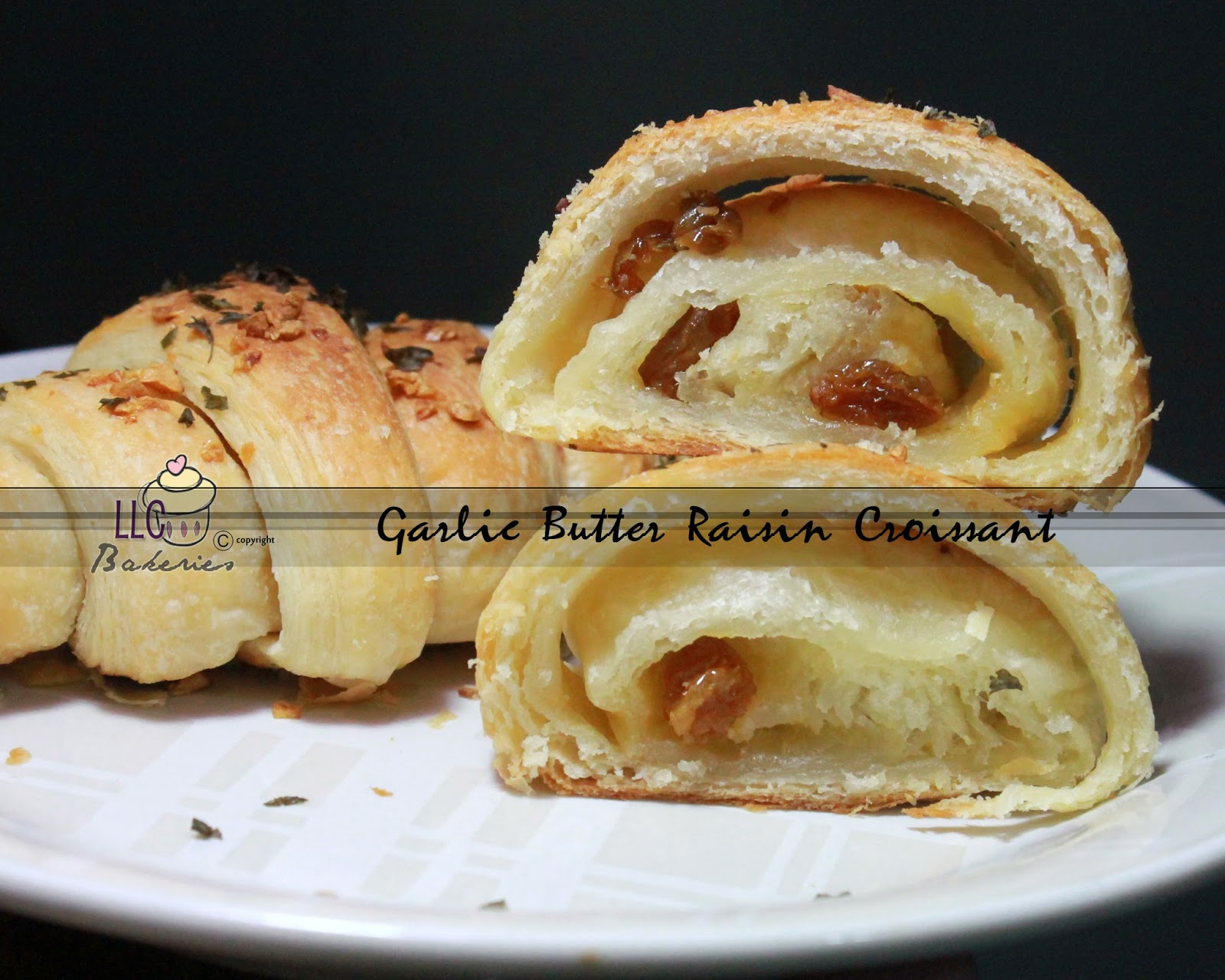 LLC Bakeries Garlic Butter Raisin Croissant