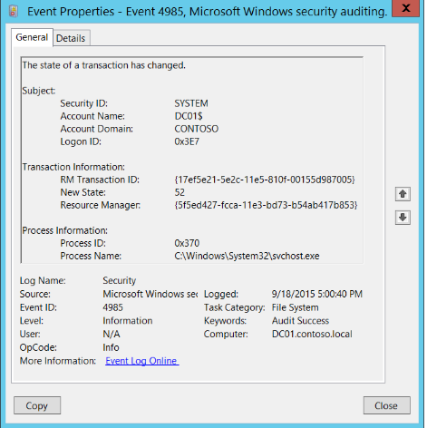 Menasec Applied Security Research Threat Hunting Detecting Process Doppelganging Using Event 4985