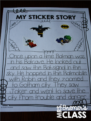 A year of first grade writing center activities and ideas! Includes story builders, poetry writing, writing prompts, letters & notes, sticker stories, write the room activities, stationery, book-making templates, and more! #1stgrade #1stgradewriting #1stgradecenters #centers #writingcenters #writingcenter #writing