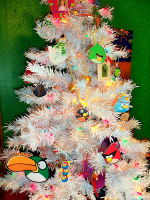Our DIY paper ANGRY BIRDS Space Christmas Tree Ornaments