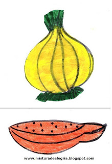 Projeto alimentação- desenho de cebola Desenho de cebola e mamão