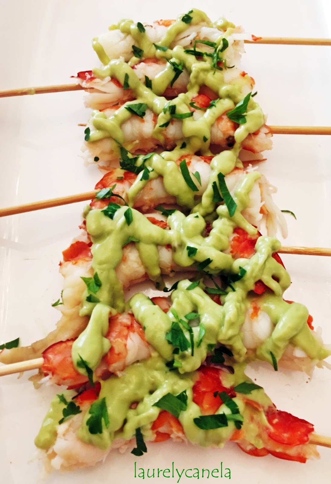 Receta Langostinos salvajes en salsa de aguacate | Mis Recetas