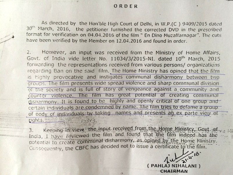 Censor Board bans Muzaffarnagar riots film on Home Ministry review