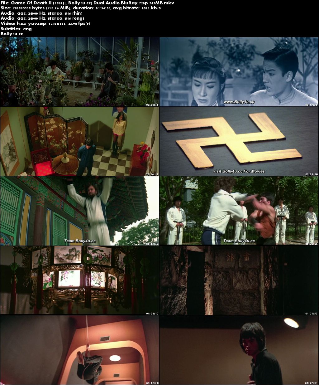 Game Of Death II 1981 BluRay 750MB Hindi Dual Audio 720p Download