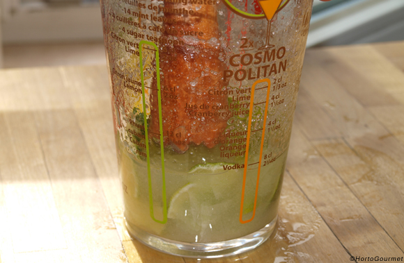 Lima y azúcar en coctelera HortoGourmet