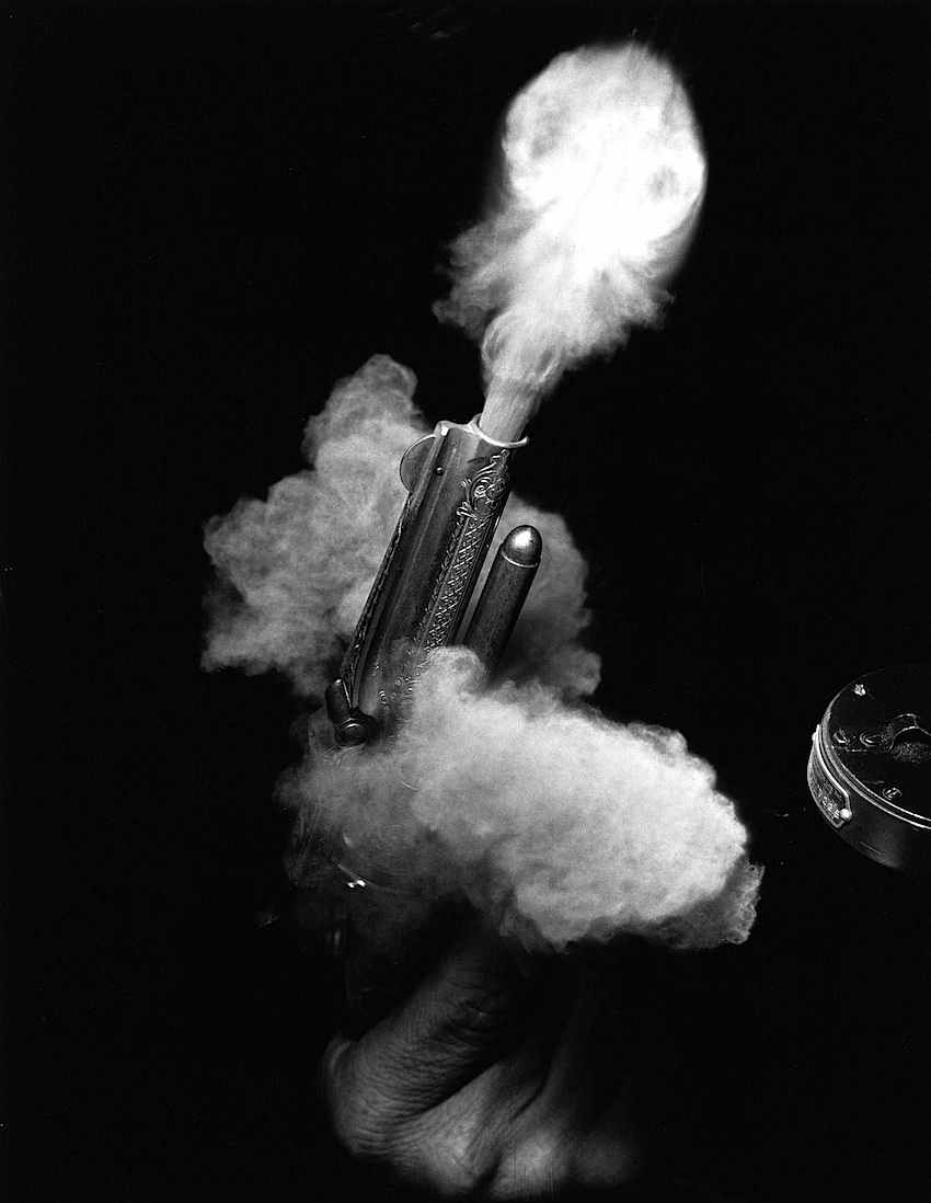 Dr. Harold E Edgerton 1935 a Dr. Harold E Edgerton 1935 high speed photograph of pistol