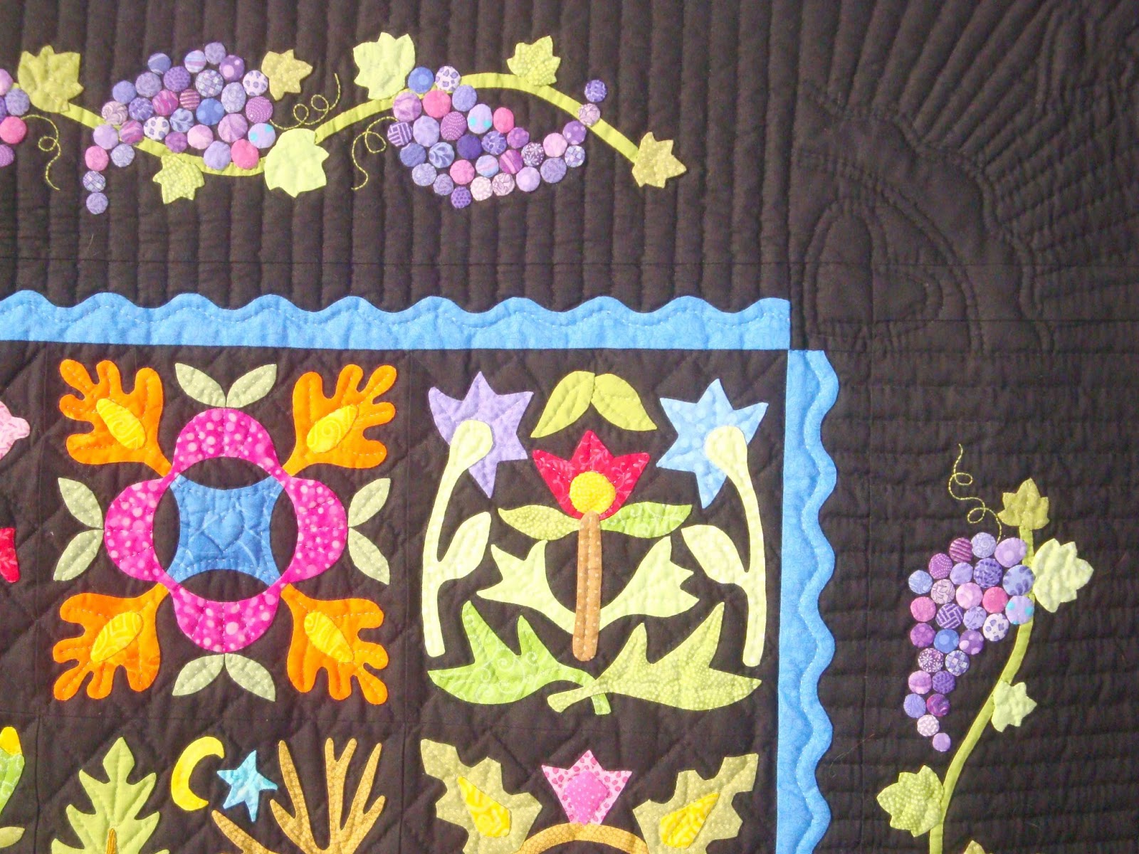 FABRIC THERAPY "Folk Art in the Vineyard" the quilt and the scoop...