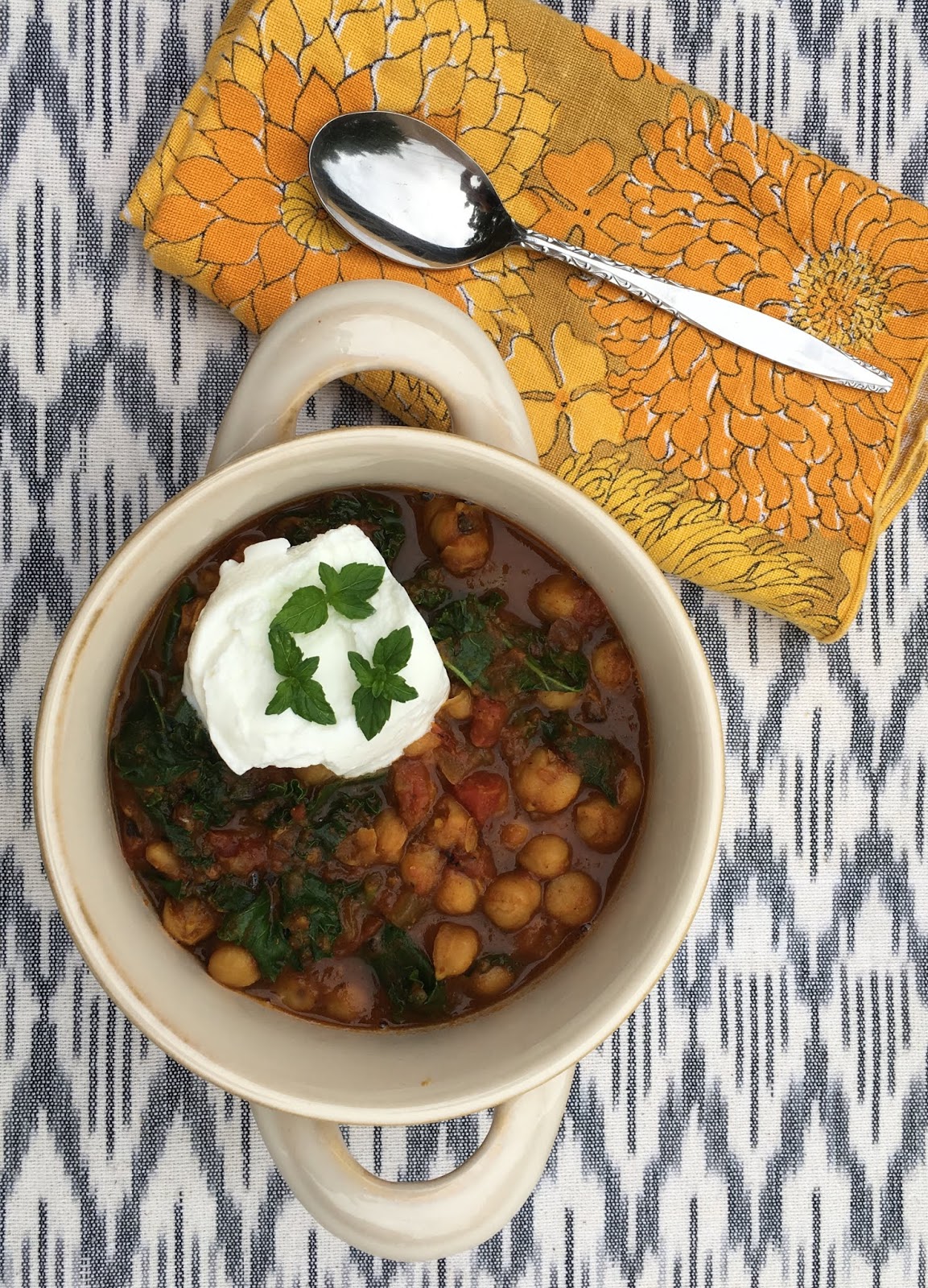 Instant Pot Spicy Indian Chickpeas with Kale