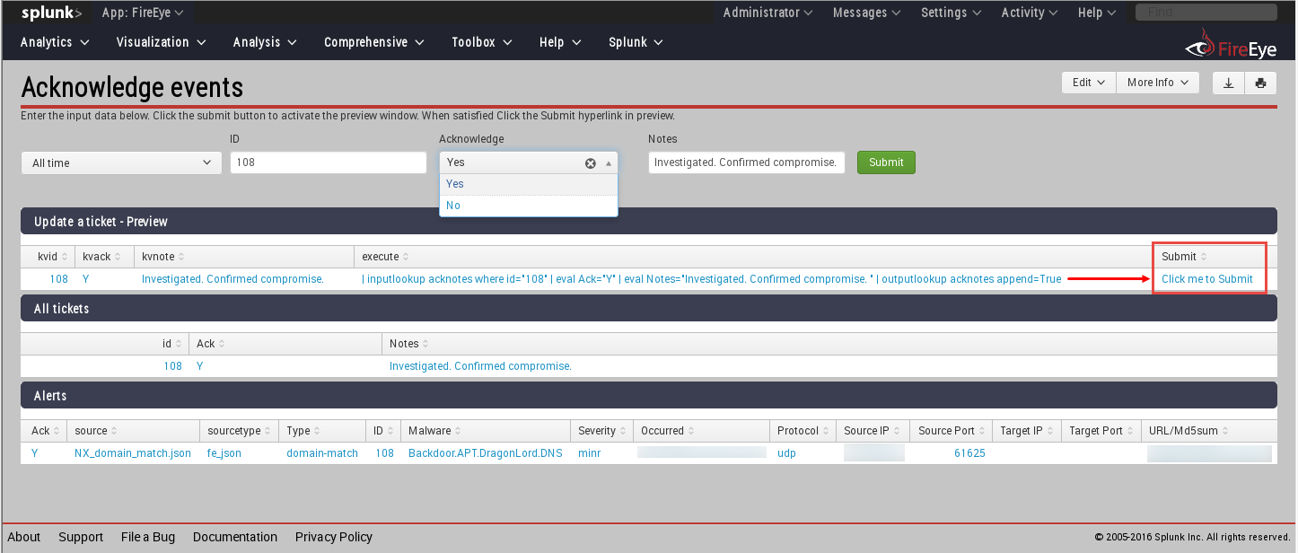 SecuritySynapse Event acknowlegement using Splunk KV Store