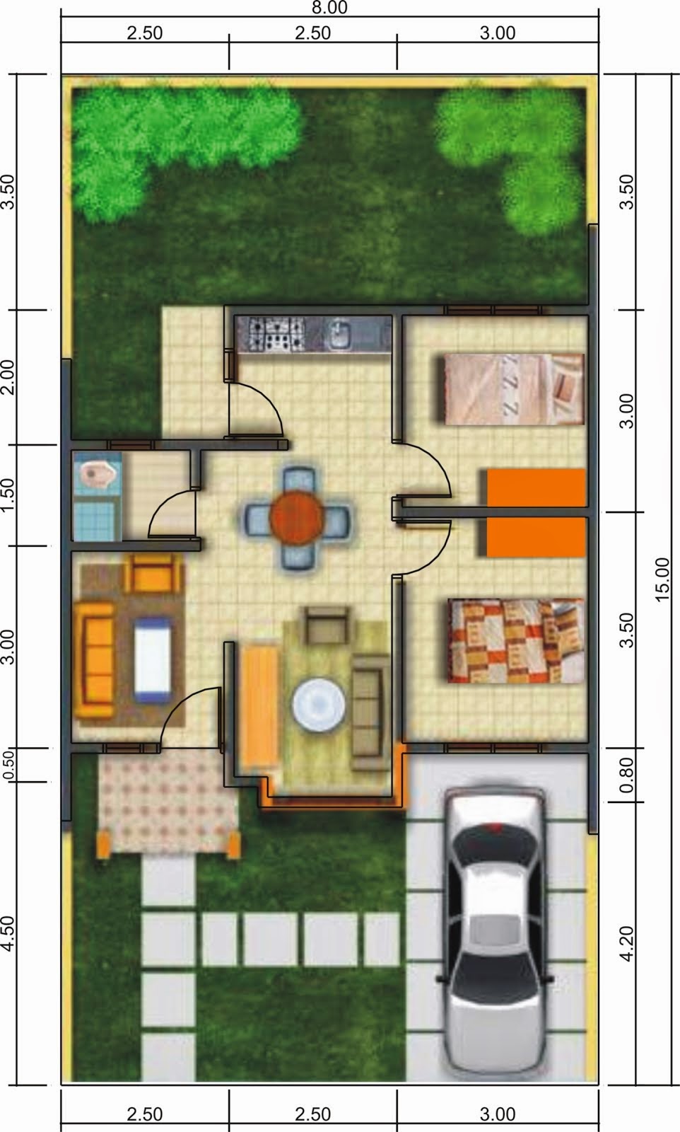 33 Denah Rumah Sederhana 1 Lantai 2 Kamar Tidur Rumahku Unik 33 Denah Rumah Sederhana 1 Lantai 2 Kamar Tidur Rumahku Unik