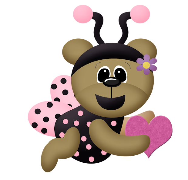 ladybug dress bears clip art